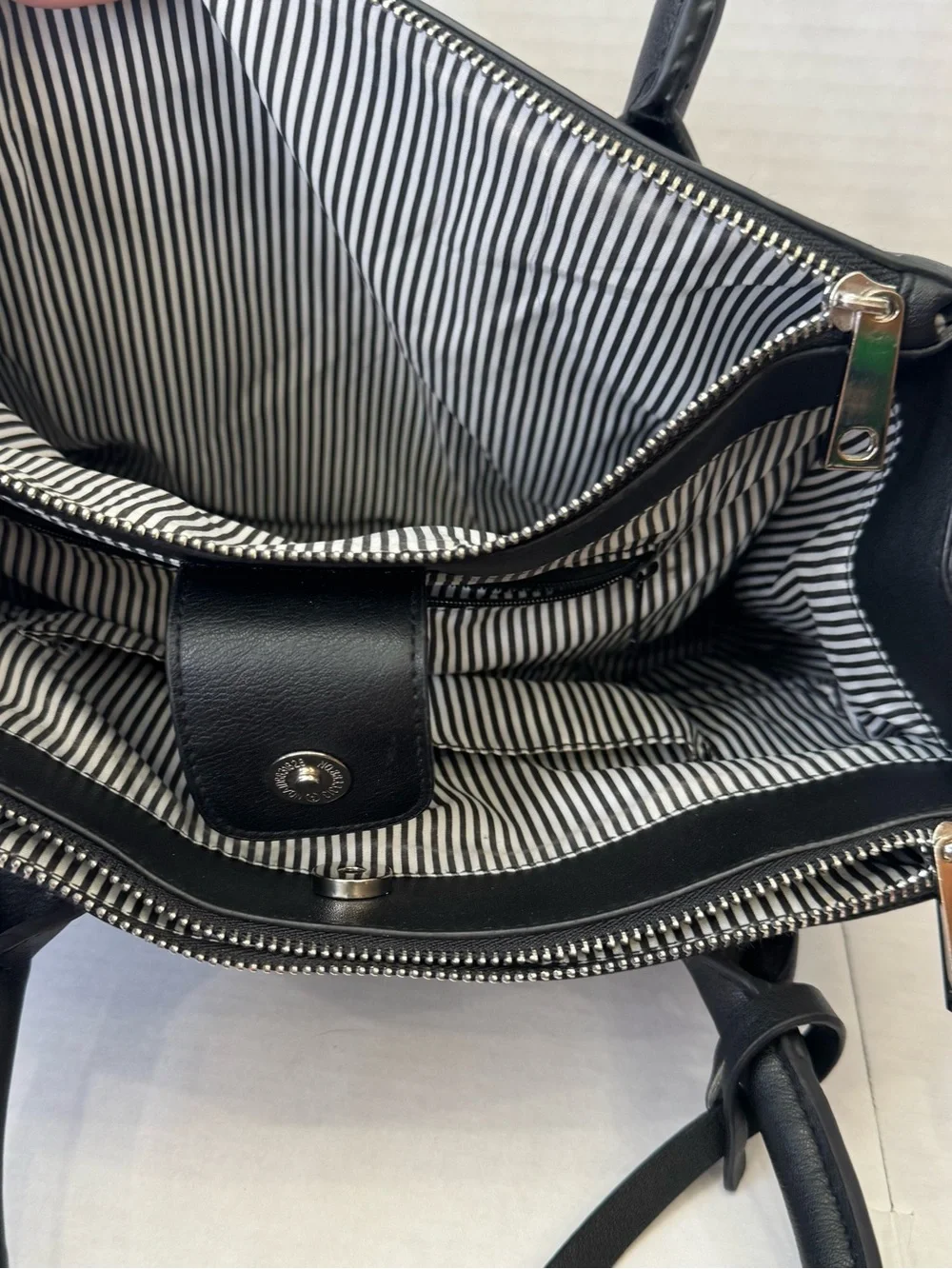 Christian Siriano Black and White Two-Tone Satchel